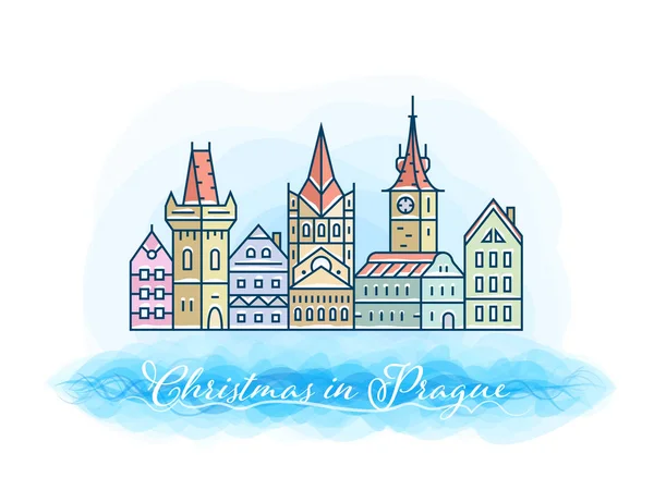 Christmas in Prague — Stock Vector