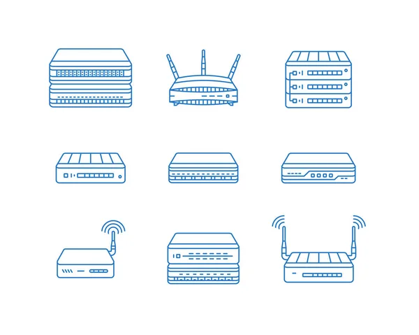Iconos del router de red — Vector de stock