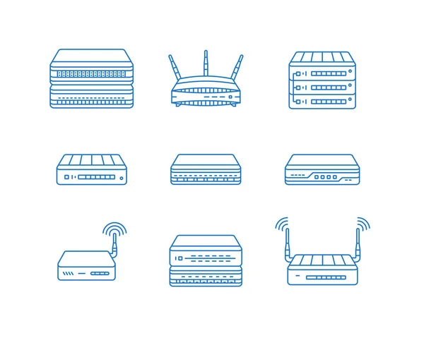 Ícones do router de rede — Vetor de Stock