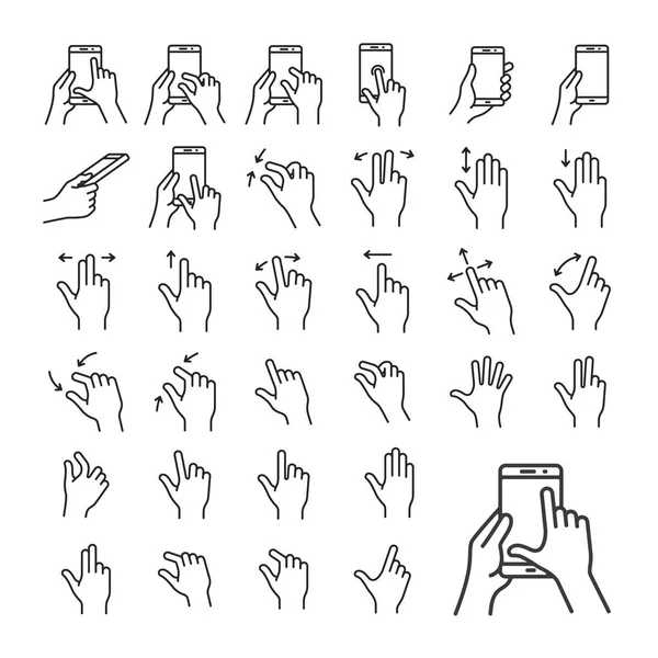 Gesture icon set — Stock Vector