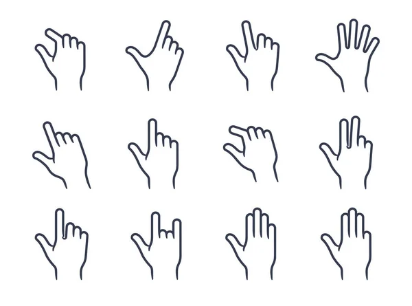 Gesture icon set — Stock Vector