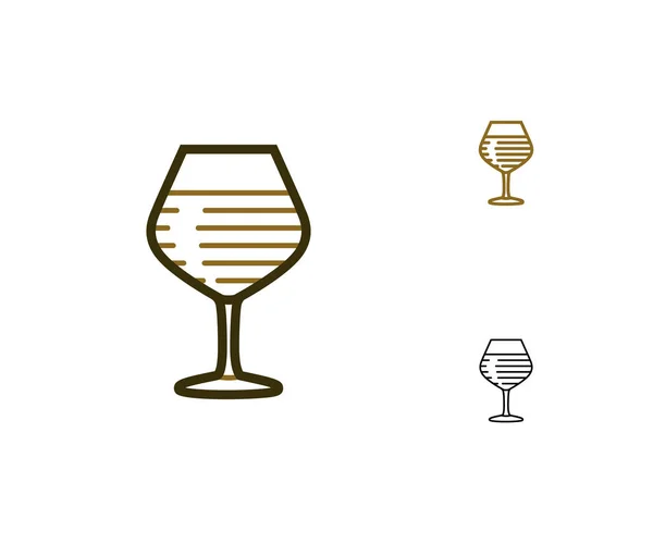 Icônes en verre de vin — Image vectorielle