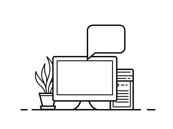 Icono de ordenador de oficina — Vector de stock