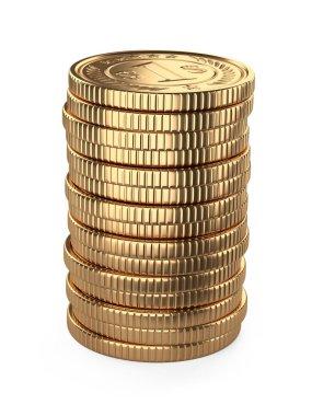 Altın para yığını. Nakit hazine ve para tasarrufu kavramı.