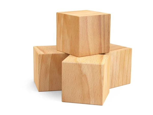 Pyramid of wooden cubes for you design. Education game. — Stock Photo, Image