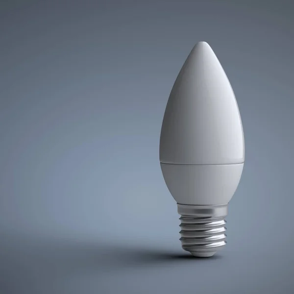 Energy efficiency LED light bulb - candle shape. Power saving la — Stock Photo, Image