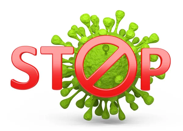 Vihreä Koronavirus Punainen Stop Merkki Ajatus Pandemian Pysäyttämisestä Ympäri Maailmaa — kuvapankkivalokuva