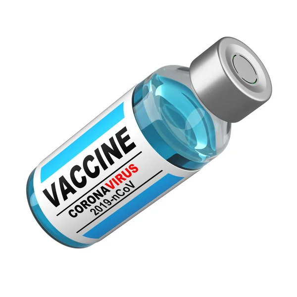 Frasco Vidrio Con Vacuna Antiviral Contra Coronavirus Covid Remedio Contra — Foto de Stock