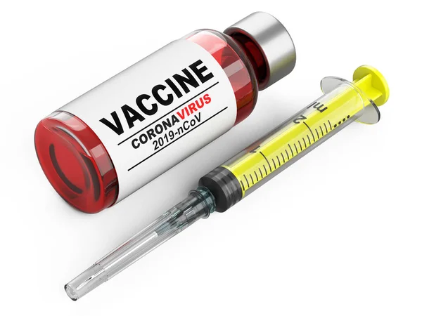 Vacunación Contra Virus Los Sardos Coronavirus Jeringa Para Inyectar Vacuna — Foto de Stock