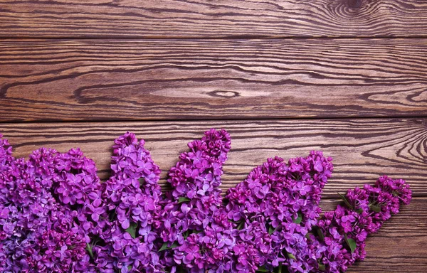 Fiori lilla su un vecchio legno — Foto Stock