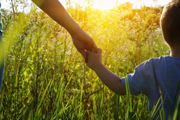 Mani del genitore e del bambino — Foto Stock