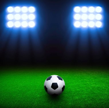 Stadyumda futbol topu
