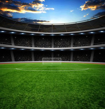  Parlak ışıkları olan futbol stadyumu