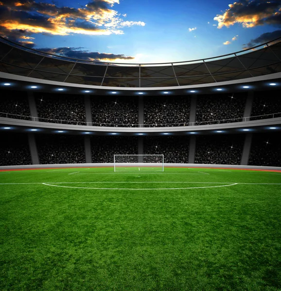 밝은 조명을 가진 축구 경기장 — 스톡 사진