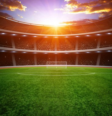  Parlak ışıkları olan futbol stadyumu
