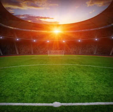  Parlak ışıkları olan futbol stadyumu
