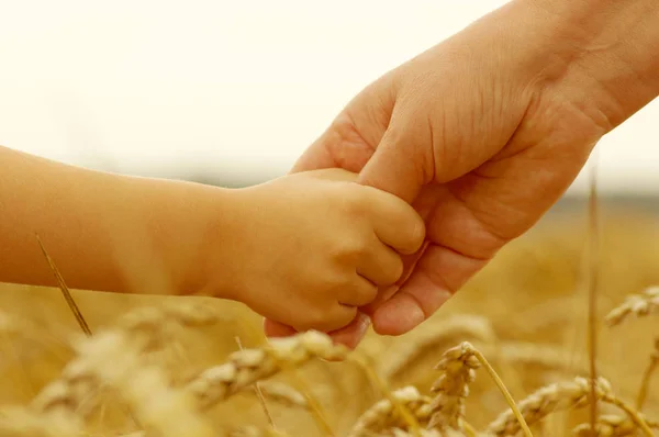 Händerna på mor och dotter — Stockfoto