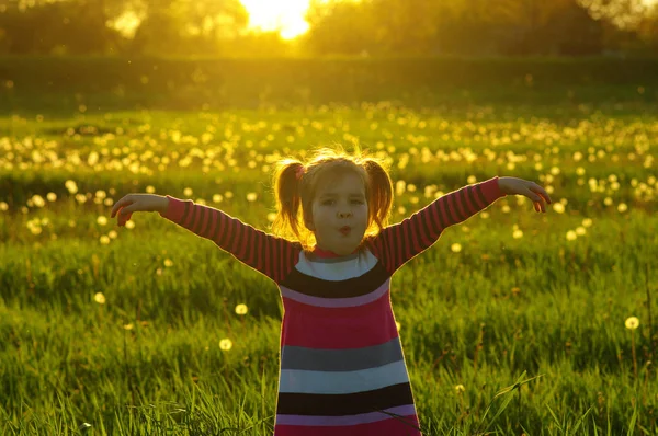 Mädchen im Sonnenlicht — Stockfoto