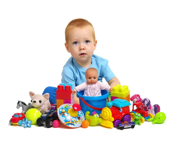 Niño y juguetes — Foto de Stock