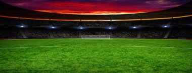  Parlak ışıkları olan futbol stadyumu