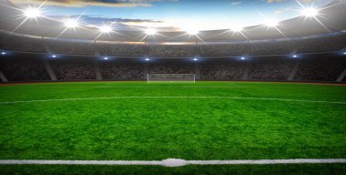  Parlak ışıkları olan futbol stadyumu