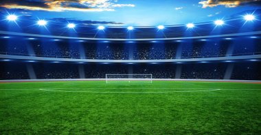  Parlak ışıkları olan futbol stadyumu