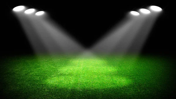 Estádio de futebol com luzes — Fotografia de Stock
