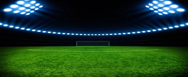Labdarúgó-stadion, a fények — Stock Fotó
