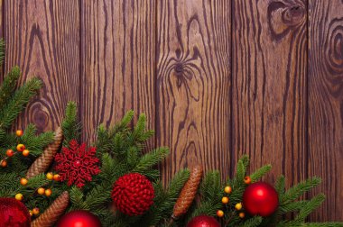 Köknar dallı Noel arkaplanı 