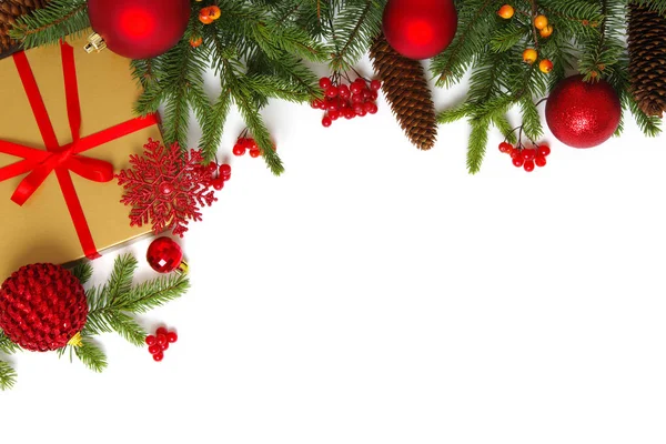 Christmas composition on white background. — Stock Photo, Image