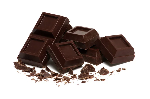 坏了的条黑巧克力 — 图库照片