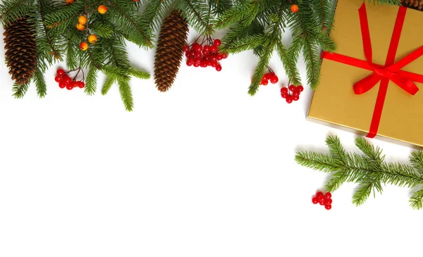 白い背景のクリスマスの構図. ロイヤリティフリーのストック画像