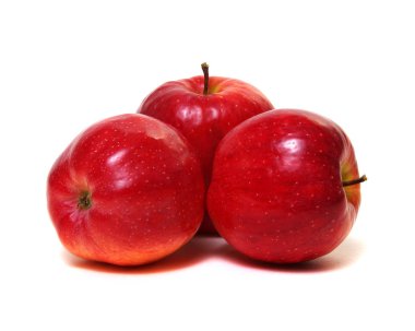 Beyaz üzerine kırmızı elma