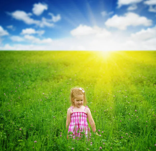 Girl on the meadow — Stock Photo, Image