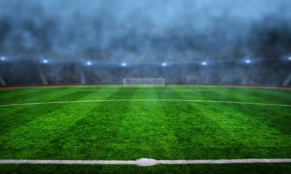 Fußballstadion mit Beleuchtung — Stockfoto