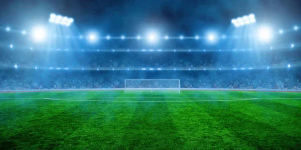 Estadio de fútbol con iluminación — Foto de Stock