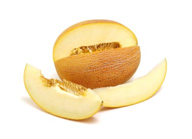 beyaz izole kavun dilimleri