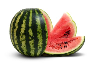  Beyaz arkaplanda karpuz izole. 