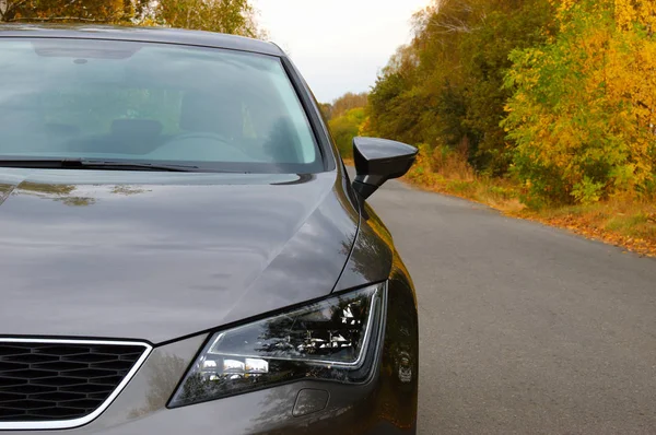 Das Auto im Herbst — Stockfoto