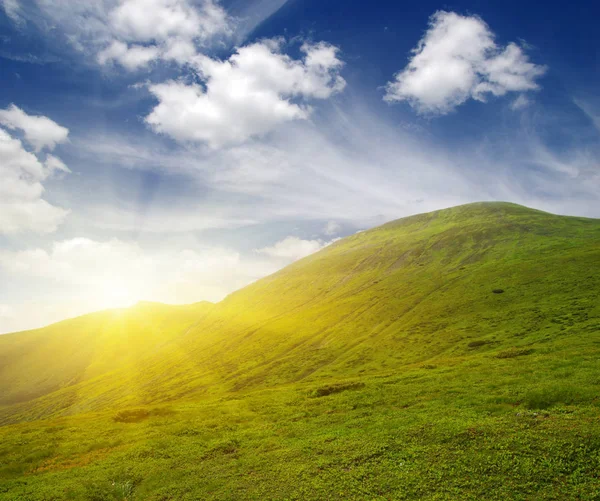 Mountain landscape on sun — Stock Photo, Image
