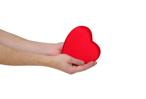 Rotes Herz in der Hand — Stockfoto