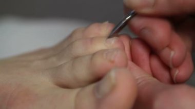Pedikür tırnak salonu içinde getting kadın