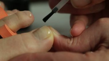 Pedikür tırnak salonu içinde getting kadın