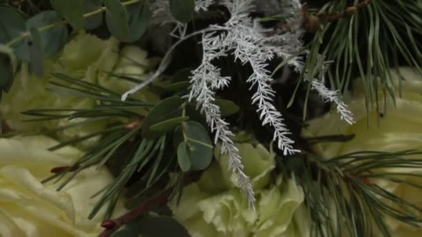 Closeup of beautiful winter bouquet — Stock Video
