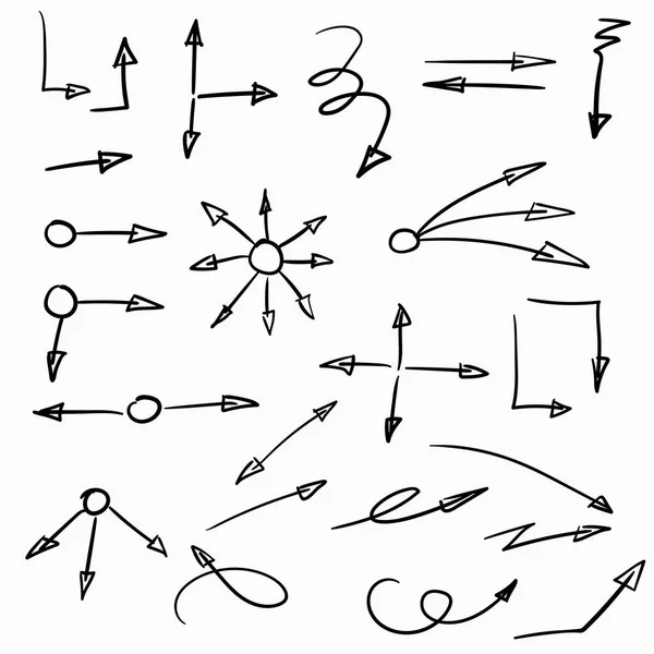 Serie di frecce disegnate a mano — Vettoriale Stock