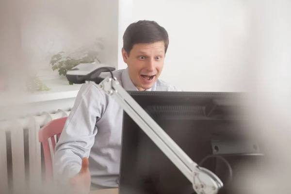 Handsome businessman surprised — Stock Photo, Image