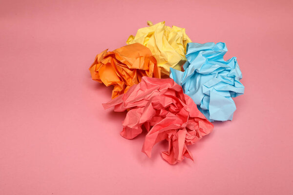 Crumpled paper balls