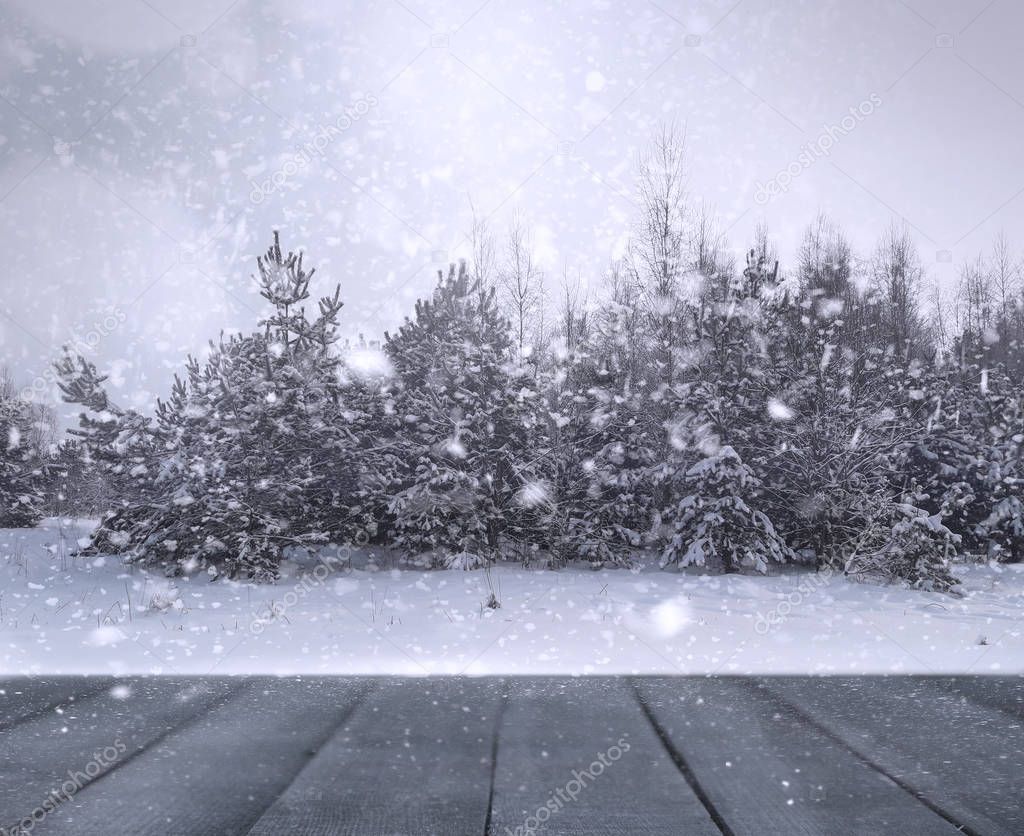 Winter blur background