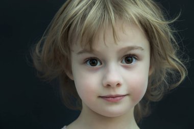 Portrait of a beautiful little girl clipart