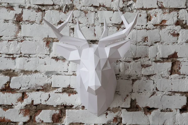 Deer Head Wall Mount, paper white
